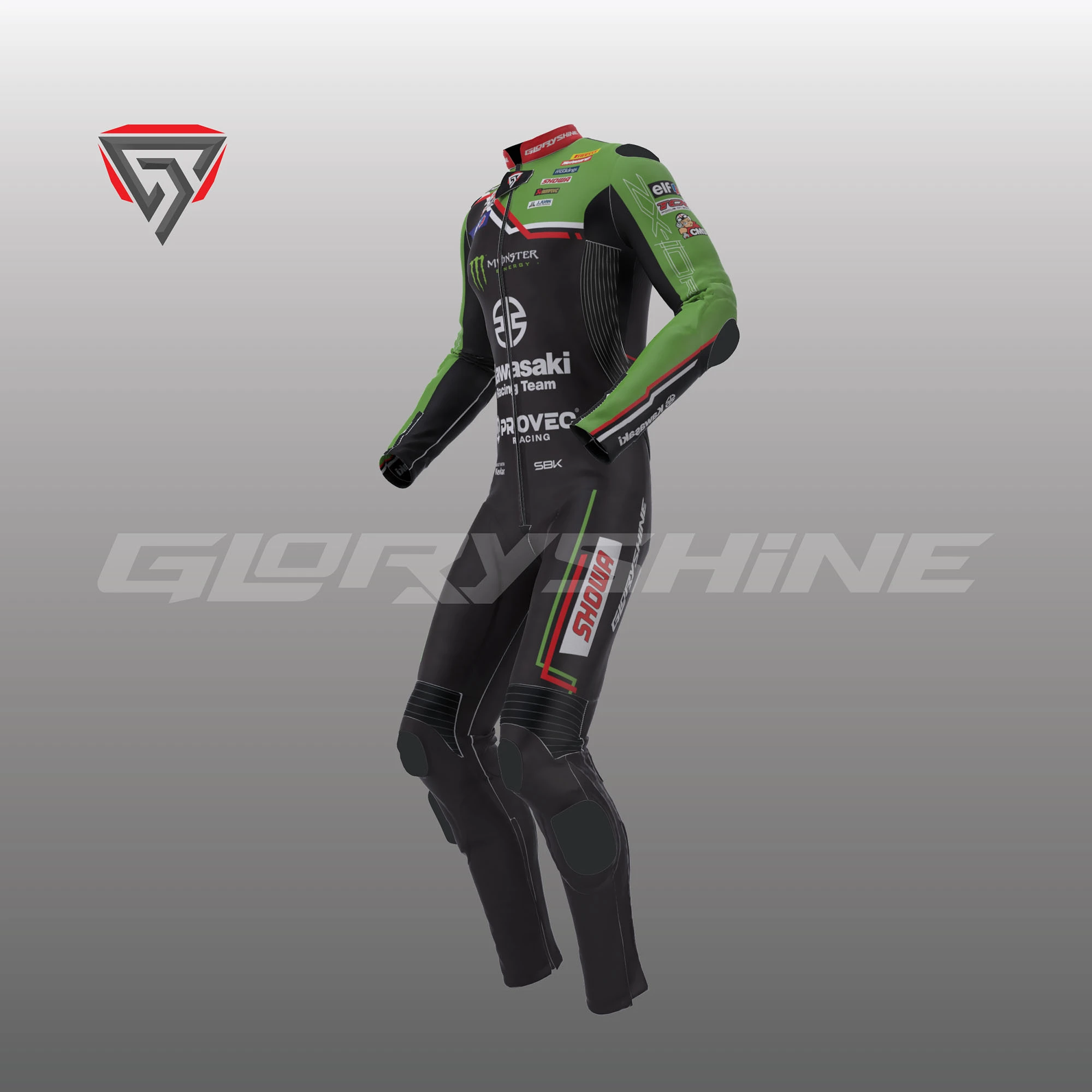 Alex Lowes Leather Suit Kawasaki WSBK 2023 Right Side 3D