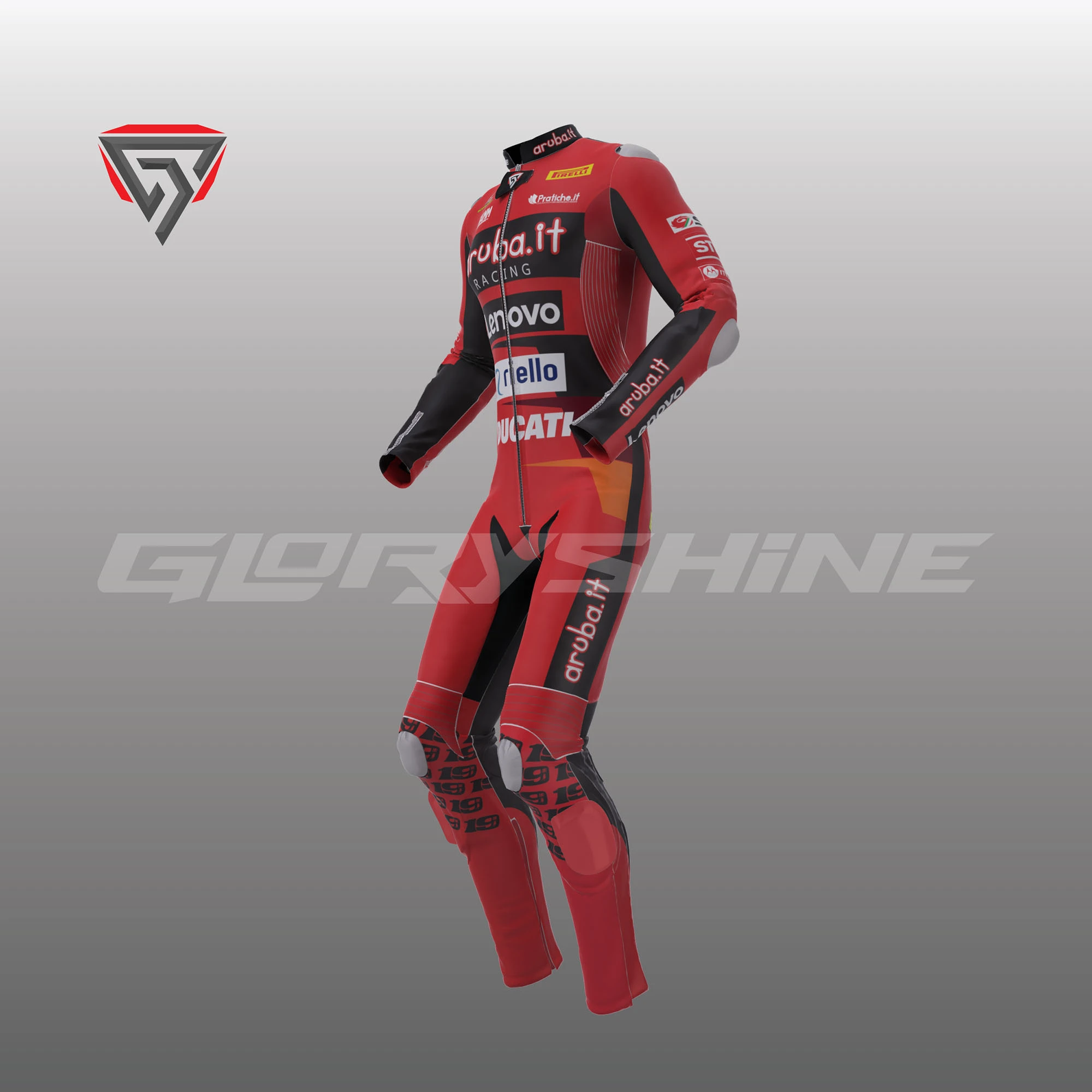 Alvaro Bautista Leather Suit Ducati Aruba.it WSBK Suit 2023 Right Side 3D