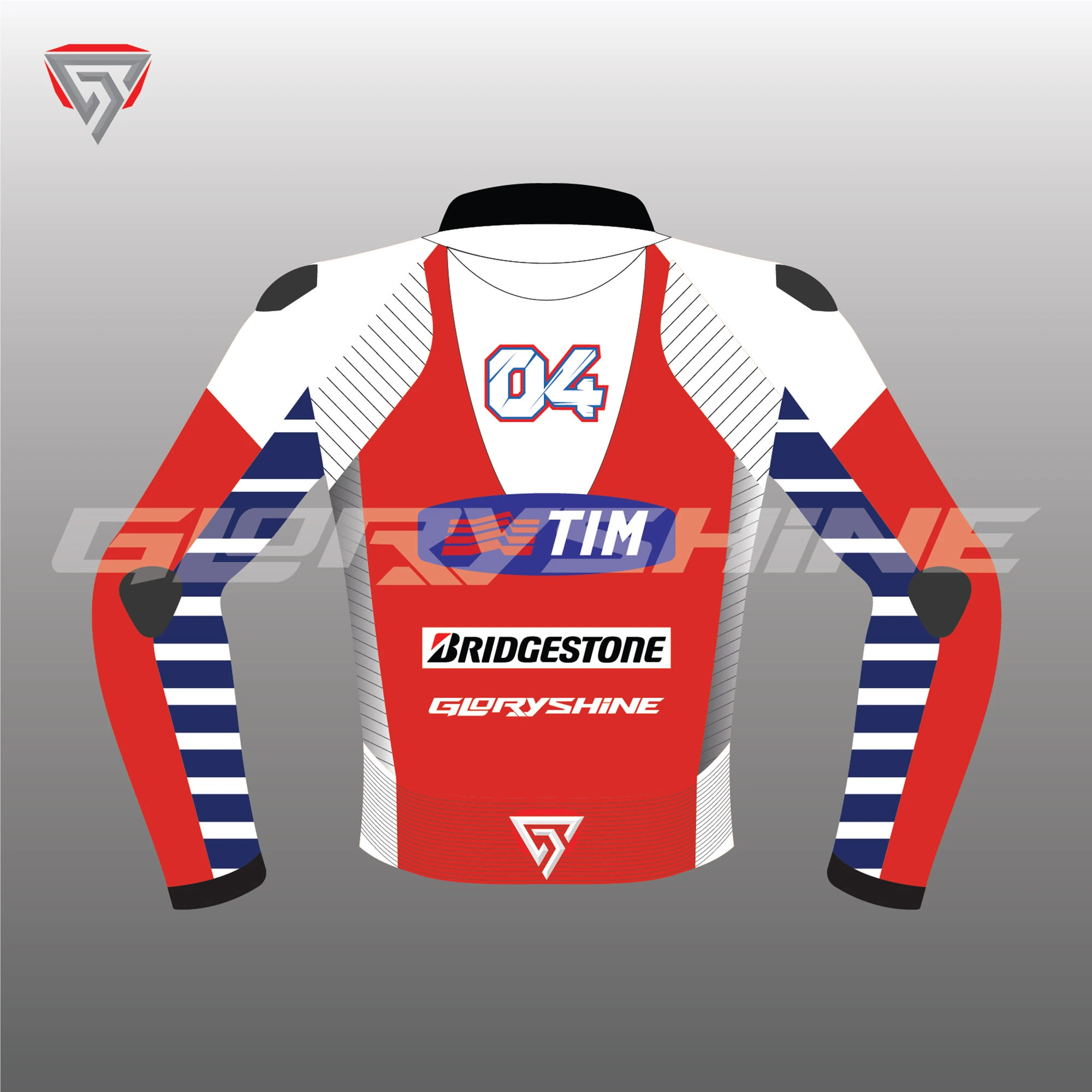 Andrea Dovizioso Leather Racing Jacket Ducati MotoGP 2016 Back 2D