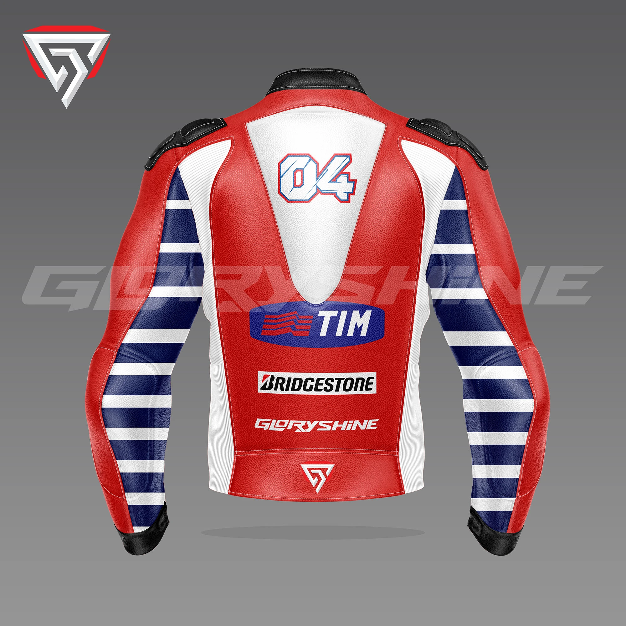 Andrea Dovizioso Leather Racing Jacket Ducati MotoGP 2016 Back 3D