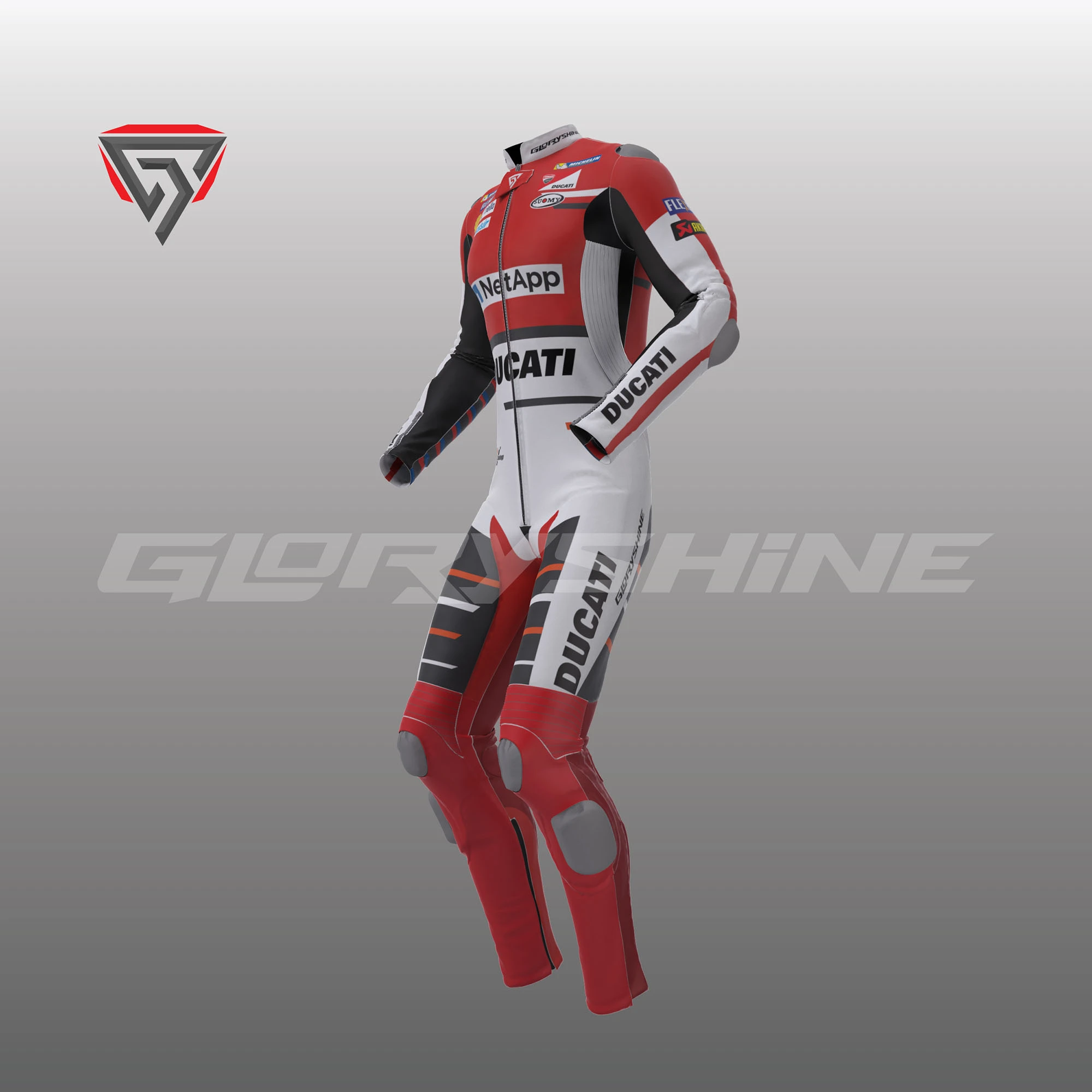 Andrea Dovizioso Leather Suit Flexbox Team Ducati MotoGP 2018 Right Side 3D