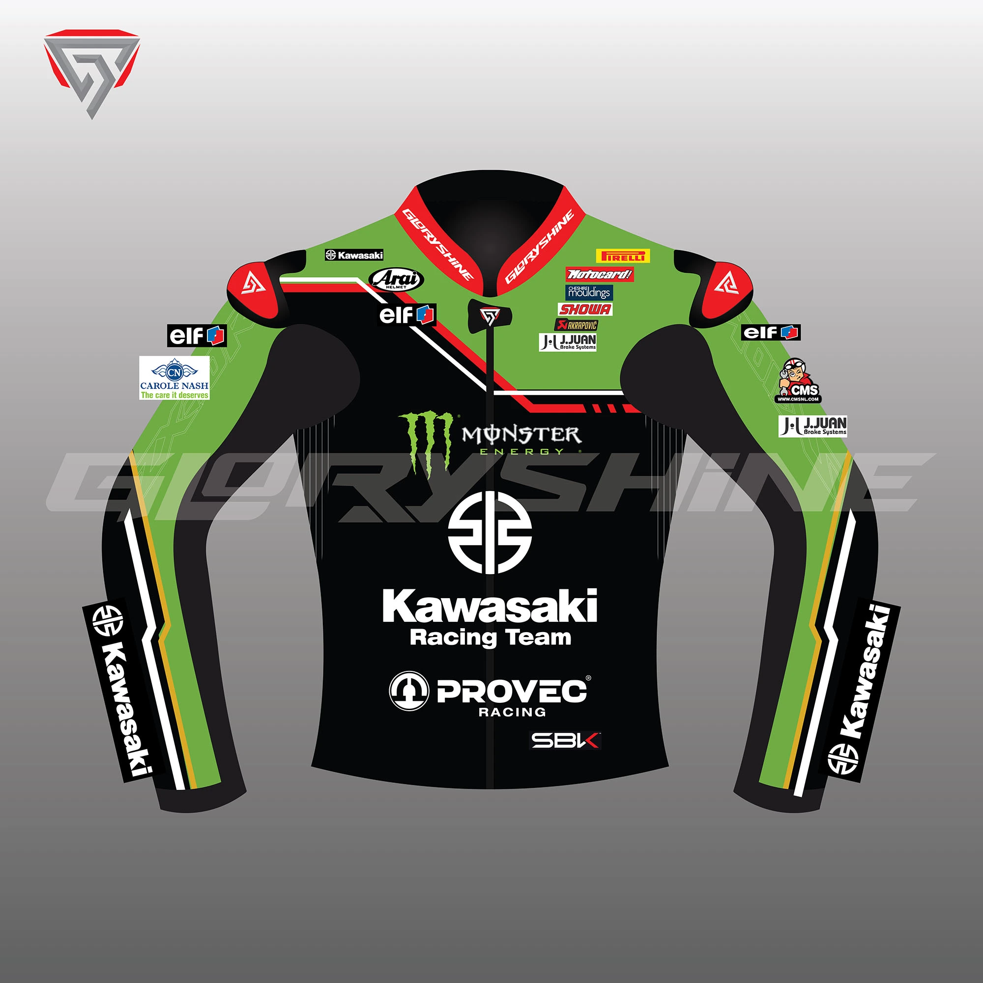 Jonathan Rea Kawasaki Ninja WSBK Race Jacket 2023 Front 2D
