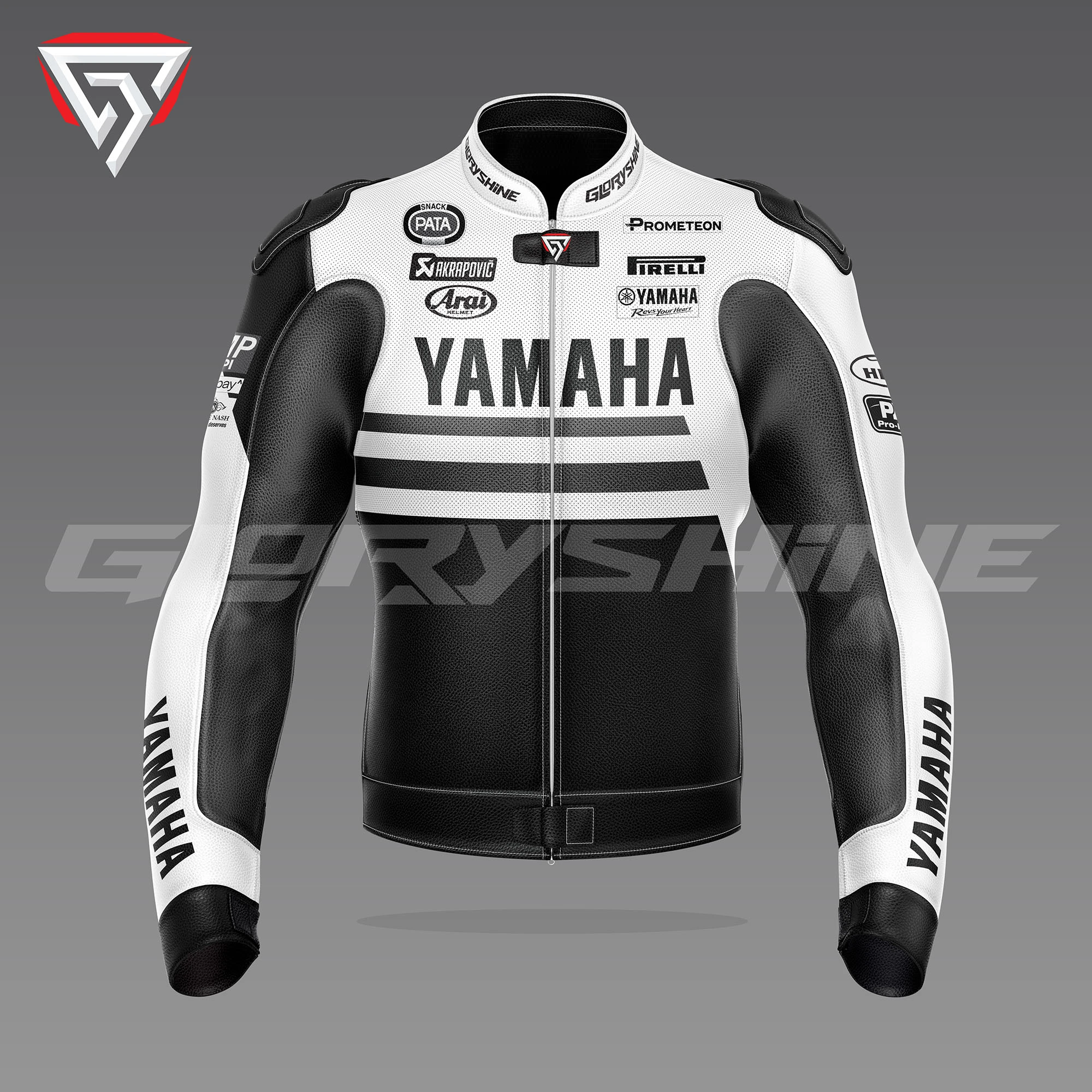 Jonathan Rea Leather Racing Jacket Yamaha Winter Test WSBK 2023 Front 3D