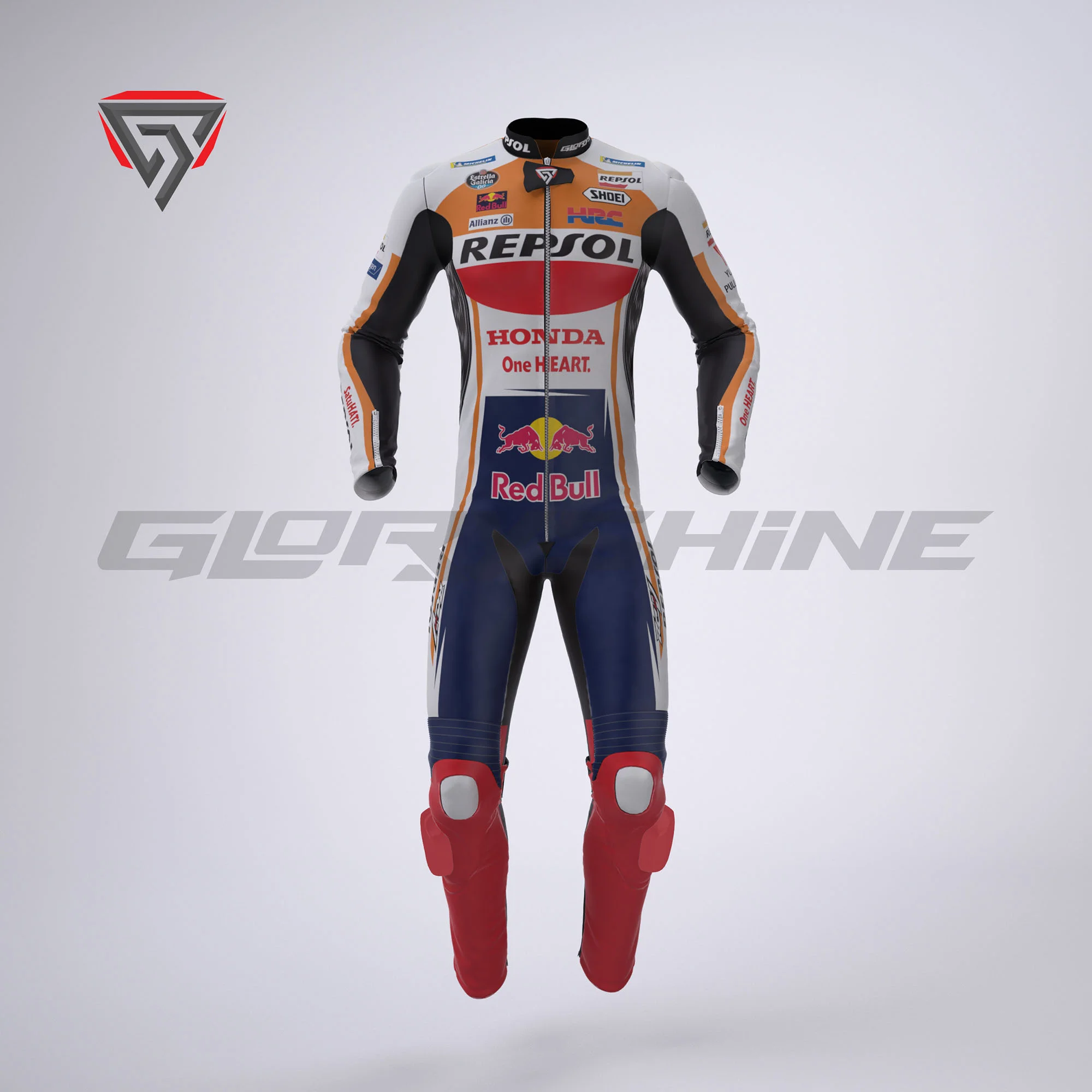 Marc Marquez Honda Repsol Leather Suit Motorcycle MotoGP 2020 Front 3D