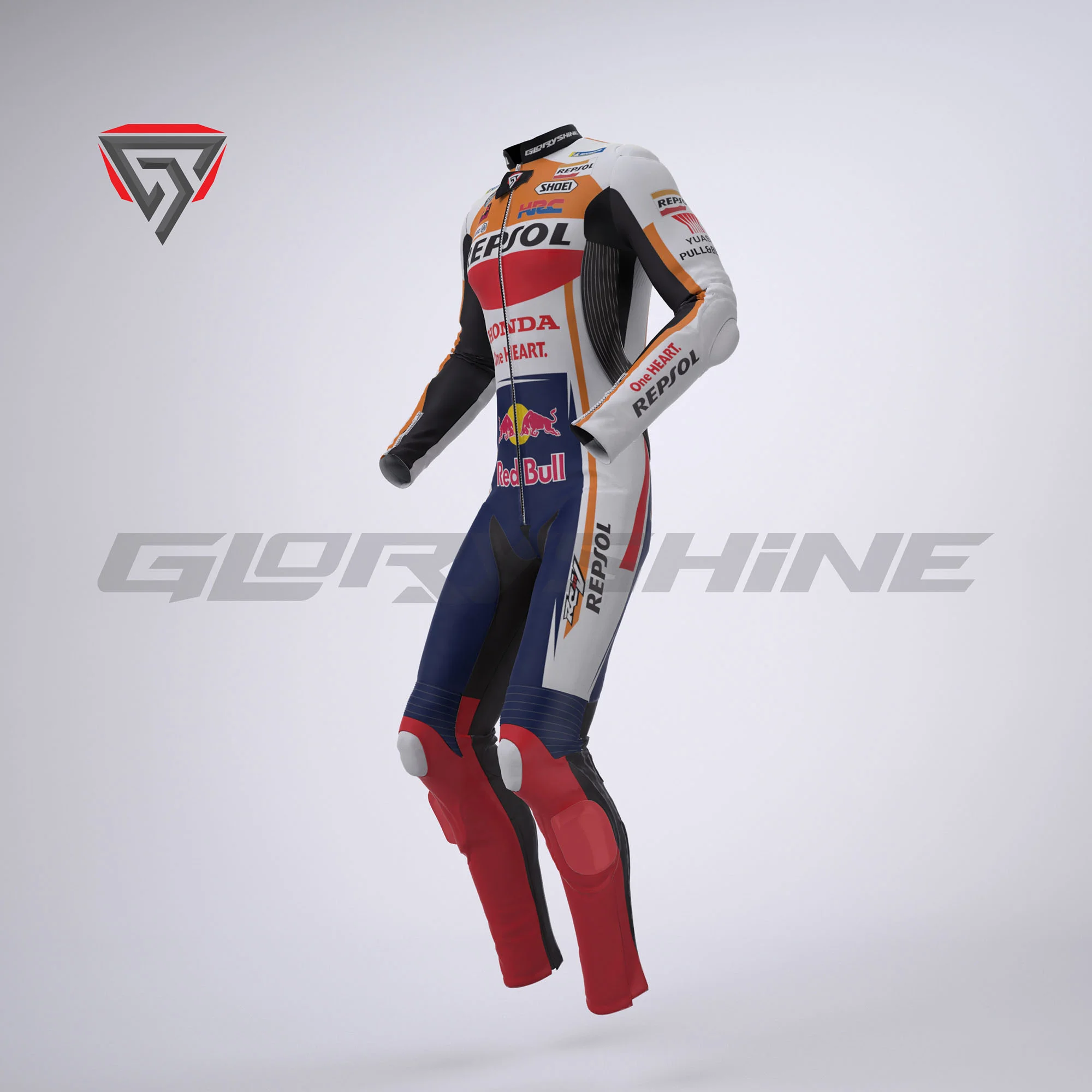 Marc Marquez Honda Repsol Leather Suit Motorcycle MotoGP 2020 Side 3D