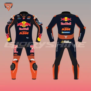 Brad Binder Racing Leathers Suit KTM Red Bull MotoGP Suit 2023 Front & Back 2D