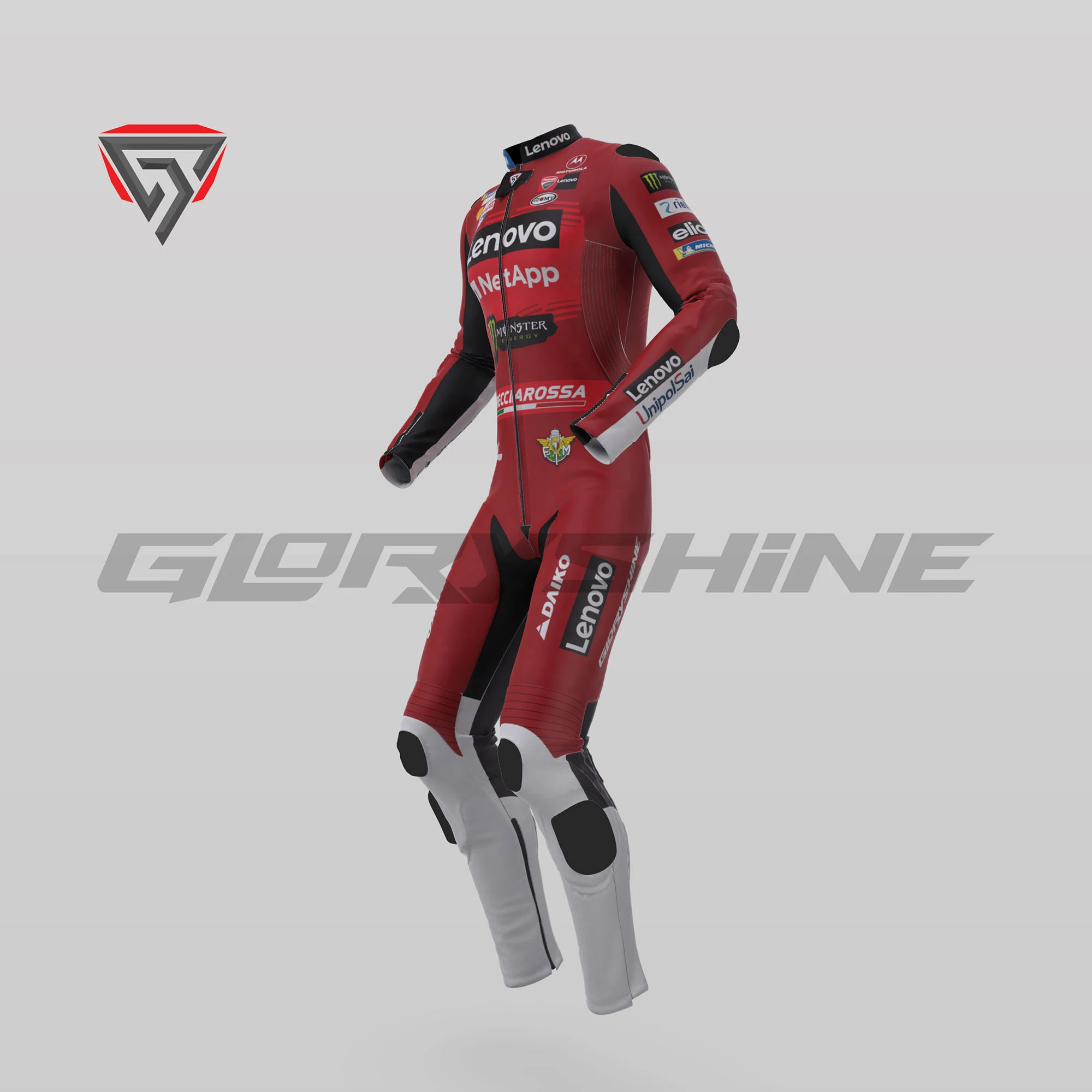 Enea Bastianini Motorcycle Suit Ducati Lenovo Team MotoGP 2024 Side 3D