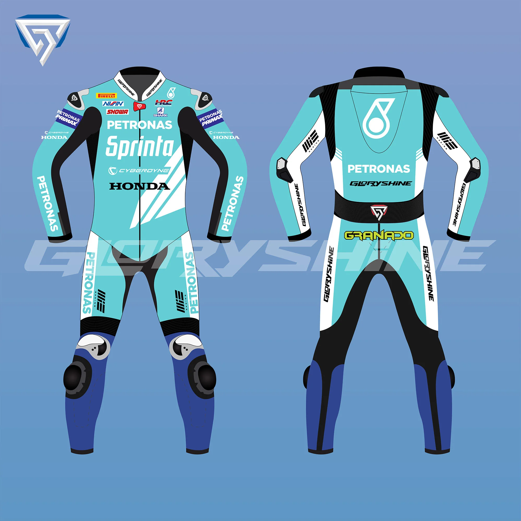 Eric Granado Team Petronas Honda One Piece Suit WSBK 2023 Front & Back 2D